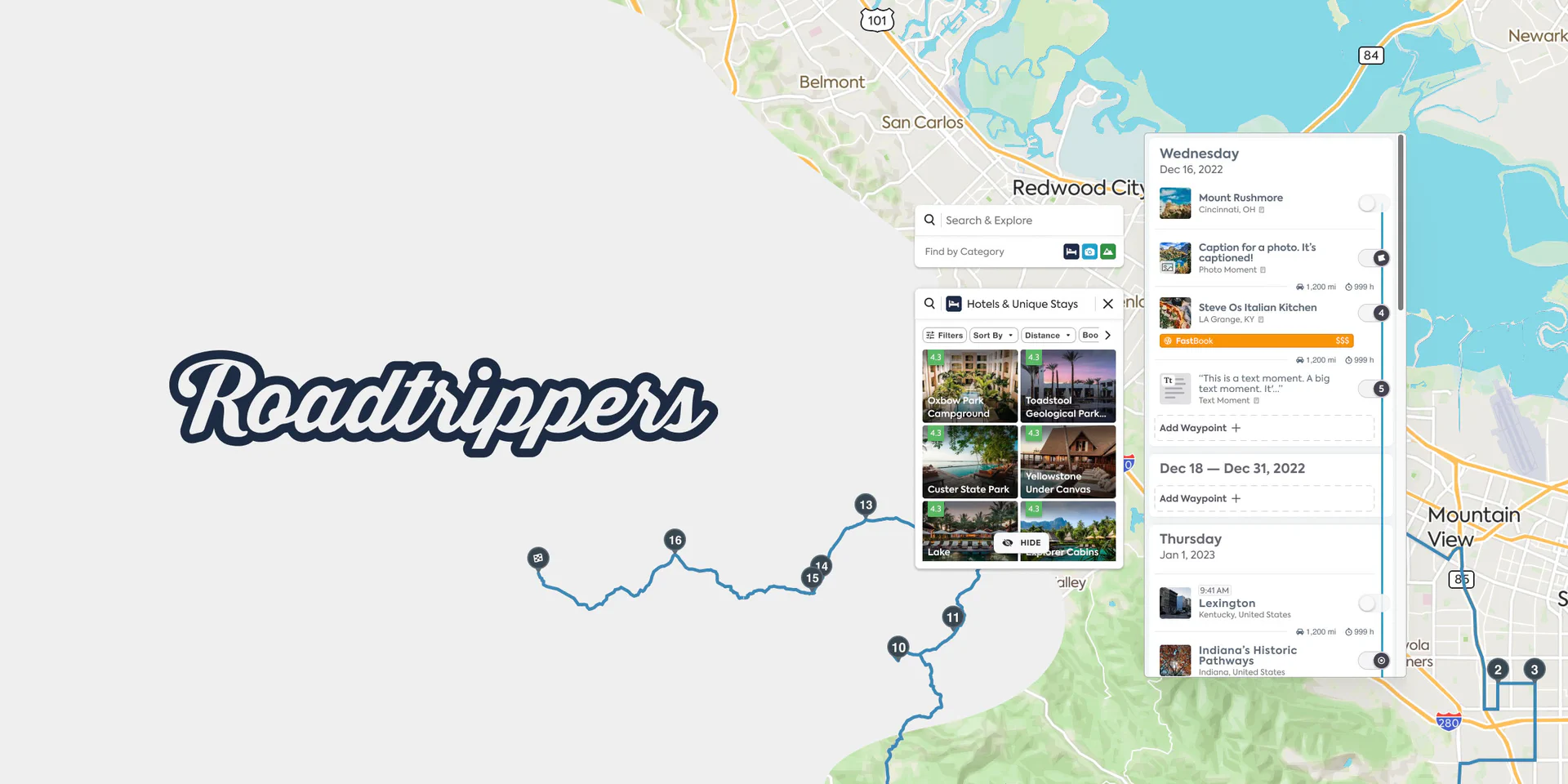 Roadtrippers Trip Planner Enhancements